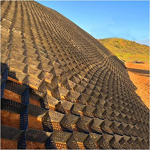 SAFWELAU Dalles Stabilisateur Gravier pour Remplissage de Gravier/géotechnique/Boue/Sable, Cellulaire Grille de stabilisation de Voie Lourde, 6x10m / 20x33ft