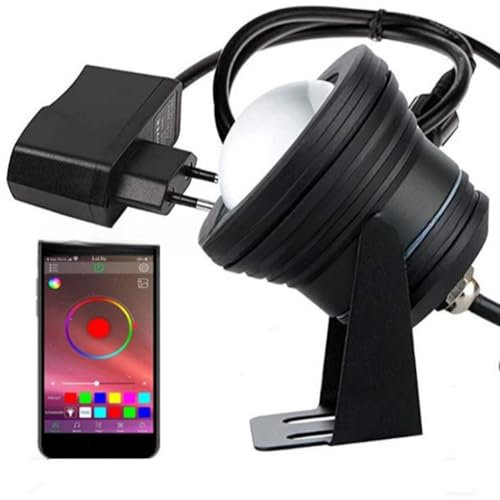 Hapihom LED-Unterwasser-Teichlicht, ferngesteuerte farbige RGB-Landschaftsstrahler, IP68 wasserdichte Tauchbrunnenlichter für Gartenhof, Aquarium, Teich, Brunnen, Wasserfall Schwarze Muschel
