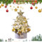 45cm Mini Weihnachtsbaum mit Beleuchtung, Mini Led Weihnachtsbaum Künstlicher Weihnachtsbaum Klein Kleiner Weihnachtsbaum mit Beleuchtung, DIY Kreative Weihnachtsdekorationen, für Tisch, Büro (Gold)