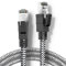 Cat 8 Câble Ethernet 7M, RJ45 Cable Haute Vitesse Réseau 40Gbps 2000MHz, Nylon Tressé Double Blindage STP LAN Câble Internet, Compatible avec Routeur Modem TV Box PC PS4/5