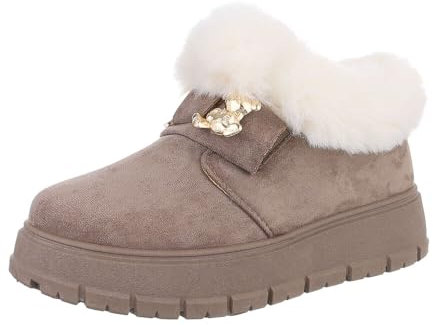 Ital Design Damenschuhe Stiefeletten Plateaustiefeletten, 24915-, Textil, Hellbraun, Gr. 40