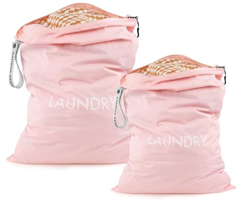 Asnews Wäschesack, 2 Pack wasserdichte Reise Wäschebeutel mit Reißverschluss, 2 Größen Stoffbeutel, Faltbarer Schmutzwäschebeutel, Wäsche Aufbewahrungstasche, Startseite Reisen Urlaub