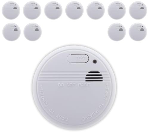 Lot de 12 - Détecteur de fumée autonomie 3 ans - pile et accessoires - Otio