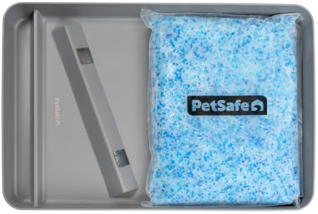 PetSafe ScoopFree wiederverwendbares Tablett aus Edelstahl, inkl. 2 kg Premium-Katzenstreu, Nicht klumpend, frischer Duft