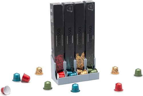 R&R SHOP – Dispenser per Capsule Nespresso e Compatibili, Modulari con 3 adesivi , Contiene fino a a 10 capsule cadauno, 100% Compostabile e Riciclabile (2 Pezzi)