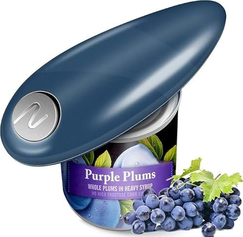 Ouvre-boîte, One-touch Ouvre-boîte électrique, gain de temps et de fatigue, convient pour l'arthrite et les personnes ayant des mains faibles, utilisable en cuisine et en plein air, bleu