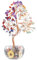 Crystal Feng Shui Money Tree with Colorful Gemstones & Copper Wire, Wealth & Positive Energy Bonsai for Home, Office, Meditation & Gift (7 Chakra Crystal Money Tree)