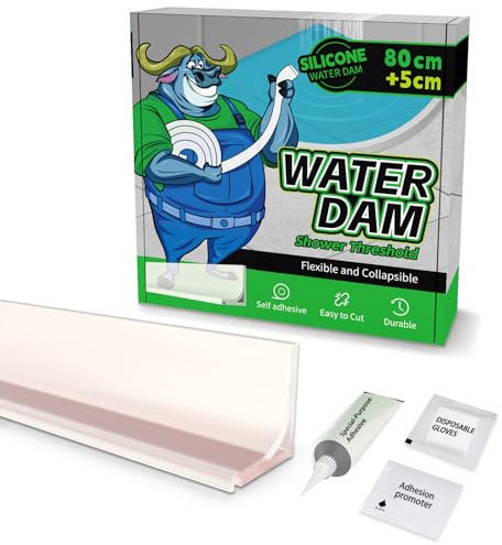 ALITAIYI schwallschutzleiste dusche selbstklebend,Schwallschutzleiste für Dusche 2cm,silikon duschwasserstopper boden,shower water stopper für Badezimmer Küche Waschbecken Waschmaschine