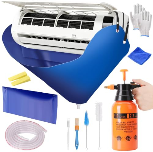 Ac Cleaning Bag with Wall Protection Cloth, 13 Pieces Mini Split Cleaning Set, Air Conditioner Cleaning Set, Split Air Conditioner Cleaning Set, Mini Split Air Conditioner Cleaning Set