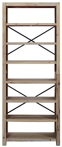 HEFZGDB Bücherregal 7 Böden 80x30x200 cm Massivholz Akazie Vitrine Aktenschrank Mehrzweckschrank Küchenschrank für Schlafzimmer Wohnbereich Arbeitszimmer Bibliothek