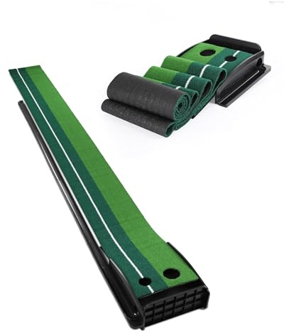 Signstek Auto Return Golf Putting Mat - Indoor Outdoor Practice Mat - Portable for Home, Office, Garden - Golf Gift for Men