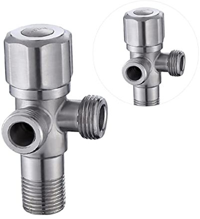 STOBOK Edelstahl Winkelventil Absperrhahn Für Toilette Und Waschbecken Doppelter Auslauf Hitze Kältebeständig Explosionsgeschützt Installieren Langlebiges Material Für Badezimmer Und Küch