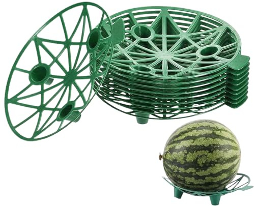 Watermelon Cradles, 10 Pieces Stackable Plant Supports, Durable Growing Holder Racks for Squash, Pumpkins, Cantaloupe, Strawberries, Honeydew in Garden or Greenhouse