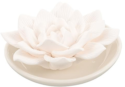 JUMPLAWN Passiver Gipsdiffusor Für Ätherische Öle Kleiner Lotusblüten Blumendiffusor Aromatherapie Dekor Für Auto Schlafzimmer Und Badezimmer