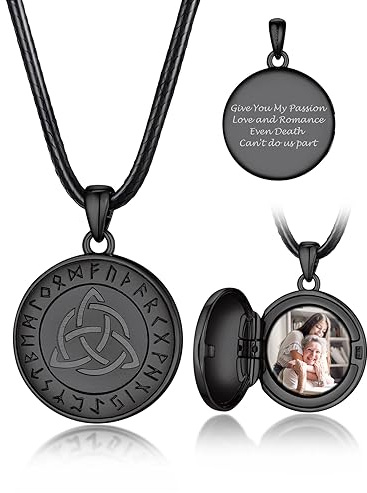 Bandmax Damen Herren Medaillon zum öffnen für Bilder Halskette 925 Sterling Silber Fotokette mit Anhänger Lederkette mit Bilder Rund Kettenanhänger Amulett Souvenir Schmuck für Frauen Mutter Freundin