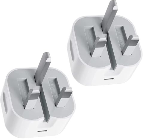 iPad Charger Plug USBC,2Pack 20W Apple Plug USBC USB-C Power Adapter UK Fast Charge for Pro 12.9 11 13 inch 4th 5th 6th M4 Generation/Air 10.9 11 5th Gen M2 M3/Mini 6 7/i Pad 5-10th A16 11th 2017-2025
