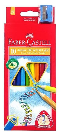 FABER-CASTELL 116510 - Buntstifte triangular Jumbo, 10er Kartonetui,
