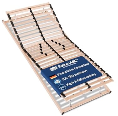 BettenABC - Max1 Lattenrost - 100x220cm - individuelle Kopf- & Fußteilverstellung sowie Härtegradverstellung - Lieferung per Spedition - hergestellt aus Schicht- & Buchenholz in Deutschland
