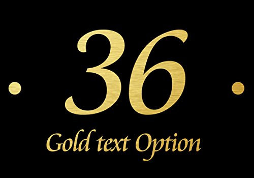 Designer House Number Plaques (GOLD TEXT | BLACK PLAQUE)