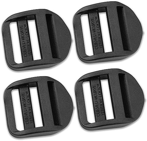 AceCamp® Duraflex Leiterschnalle [4x25mm – schwarz] - Gurtbefestigung Kofferverschluss - Rucksackverschluss - Einfache Anbringung - Robuste Schnalle