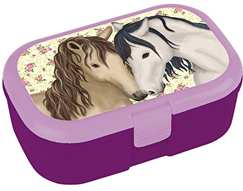 Lutz Mauder 10647 TapirElla Lunchbox Pferdeköpfe Brotdose Kinder Trennfach herausnehmbar Schule Kindergarten Pferdemotiv Mädchen