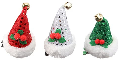 Lurrose Haarspangen Weihnachtsmann-Kappenhaarnadel der Weihnachten 3pcs reizende Festivalhaarzusatz-Parteistützen