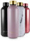 REFYLL Trinkflasche Edelstahl wonderFYLL - 500ml Thermosflasche - auslaufsicher, BPA frei - isolierte Wasserflasche, doppelwandige Isolierflasche (Taupe - Deckel Gold, 500 ml)
