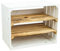 Schuhschrank Johanna Schuhregal Weinregal aus geflammten/weissen Holzkisten Schuhablage für 6 Paar Schuhe als Schuhständer Schuhaufbewahrung aus Holz 50x40x29cm
