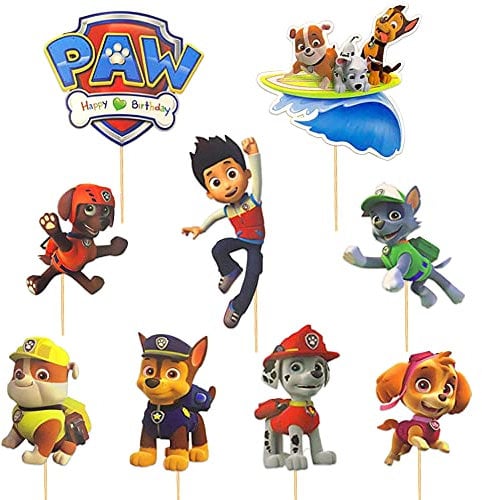 36 Stück Paw Patrol Tortendeko,Cake Toppers Cupcake Deko,Paw Patrol Kuchendekoration,Muffin Deko,Kuchen Deko,für Kinder Baby Geburtstag Torte Deko Supplies