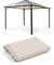 blumfeldt Pantheon Solid Sky Ambient Solar Pavillon, Komplett-Set, mit Seitenwänden, Material Gestell: Aluminium, Material Dach: Polycarbonat, mit Solar-Beleuchtung, Maße: ca. 3 x 4 m, beige