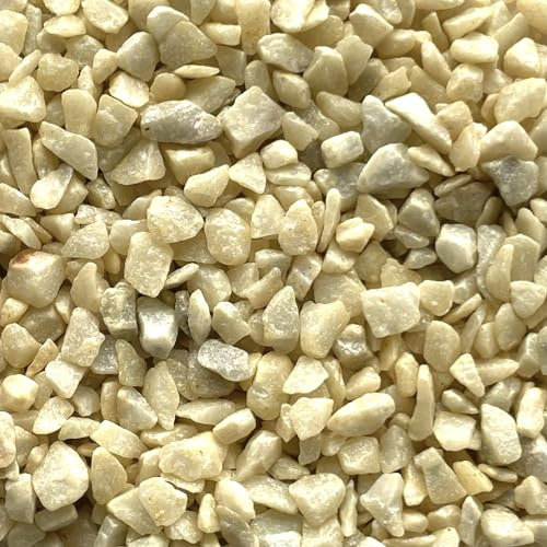 naninoa DEKOSTEINE farbig 9-13mm (Bunte Dekosteine, Farbsteine) 5 kg farbige Steine. Farbe: Creme, Elfenbein, Champagner