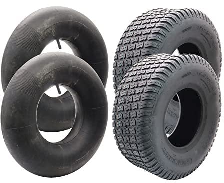 SECURA 2x pneu incl. Chambre à air 18x6.50-8 compatible avec tondeuse autoportée