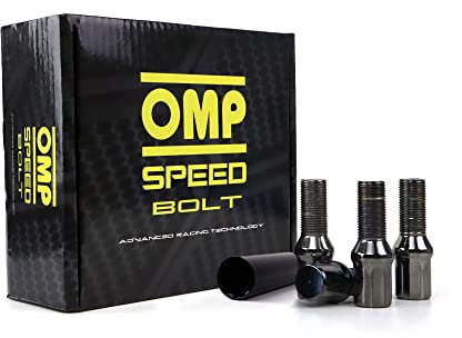 OMP SPEED Set 20 Radschrauben mit M12X1,5 Metrisch 17/19 Langgewinde 27MM Farbe Grau und DIN 10,9 Material