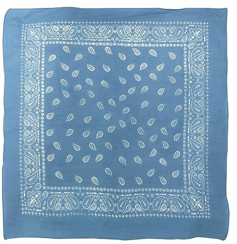 RED X Bandana aus 100 % Baumwolle, Größe XL, Paisleymuster, 63,5 x 63,5 cm, leicht, Meeresblick, XL