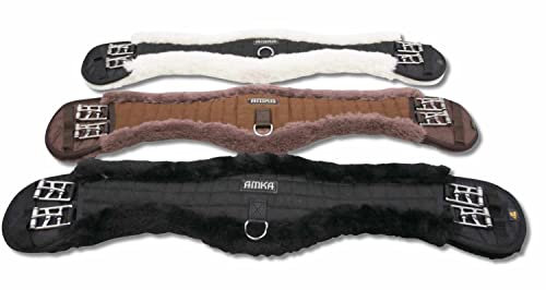 AMKA Kurzgurt Dressurgurt anatomischer Sattelgurt mit Synth. Fell Mondgurt