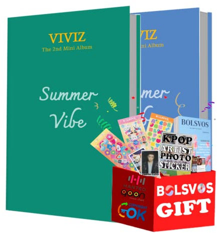 VIVIZ - Summer Vibe [F+R Full Set ver.] (2nd Mini Album) 2 Albums+Pre Order Limited Benefits+BolsVos K-POP eBook (21p), BolsVos Sticker for Toploader, Photocards