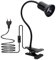 Crzpchas E27 Klemmlampe Metall Lampenschirm Tischlampe E27 Lampenfassung Klemmleuchte Flexibel Buchlampe Klemmlampe Bett mit 40cm Langem Schwanenhals und 220cm Kabel für Arbeitsraum, Schlafzimmer