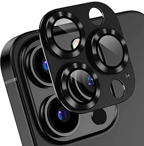 PaceBid Caméra Arrière Protecteur Compatible avec iPhone 14 Pro/iPhone 14 Pro Max, Verre trempé + Alliage d'aluminium, Anti-Rayures, HD, Camera Lens Protection pour iPhone 14 Pro/14 Pro Max -Noir