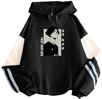 Tuboshu Japanischen Anime Haikyuu Harajuku Rintarou Suna Manga Hoodies Inarizaki Volleyball Club Männer Übergroßen Langarm Sweatshirts