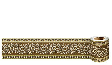 VisitRyl Bordure de papier peint 46-Fleur Blanche - Décoration murale amovible Frise Murale Autocollant en PVC - Plinthe Autocollant 10cm x 240cm