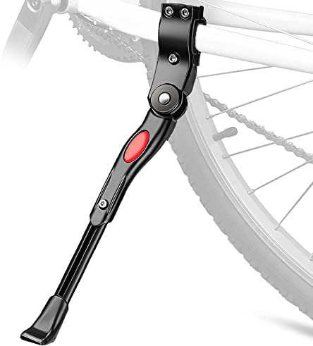 BHW Fahrradständer 24-28 Zoll, Einstellbarer Universal Hinterbauständer Aluminiumlegierung Fahrrad Ständer Anti-Rutsch Seitenständer für Fahrrad Mountainbike Rennrad