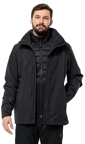 Jack Wolfskin Herren Luntal 3in1 Jkt M, Schwarz, S EU
