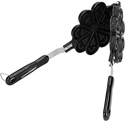 QANYEGN Heart Shaped Waffle Maker, Stainless Steel Handle Waffle Pan, Heart Shaped Pancake Mold for Home Cooking, Breakfast
