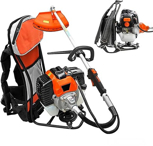 TANIASHOP Decespugliatore a zaino con motore a scoppio 63CC Decespugliatore a Spalla multifunzione 2 in 1 professionale con testina doppio filo da 2mm e disco tre denti per fai da te o professionisti