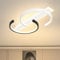 LED Deckenleuchte Dimmbar Deckenlampe Schwarz Wohnzimmerlampe 35W mit Fernbedienung 2-Ringen kreis Deckenleuchte Schlafzimmerlampe Arbeitzimmer Büro Modern Led deckenbeleuchtung-40cm Schwarz Weiß