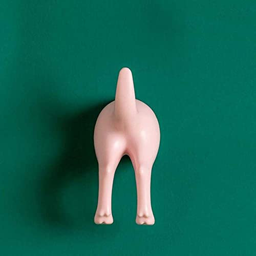 Nordic Kunststoff-Haken für Hundeschwanz, selbstklebend, für Badezimmer, Toliet zur Wandmontage, für Mäntel, Hüte, Schlüssel, Rosa