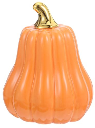 Kisangel Keramik-Kürbisfigur Halloween Tischdekoration 5.1 Zoll Robuste Herbstdeko Aus Keramik Ideal Für Wohnkultur Und Partydeko