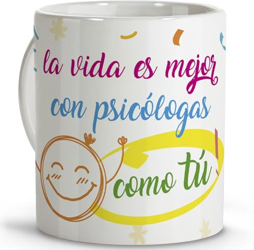 LolaPix Regalo compañera de trabajo. Tazas originales para regalar. Regalos psicologos. Tazas personalizadas. Taza cerámica 330 ml.