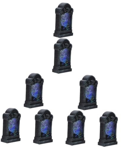 DOITOOL 8St Halloween-Nachtlicht Partyzubehör Party-Ornament halloween dekoration halloween-dekoration grabstein Ornament für Halloween Halloween-Friedhofsdekoration Schädel Requisiten LED