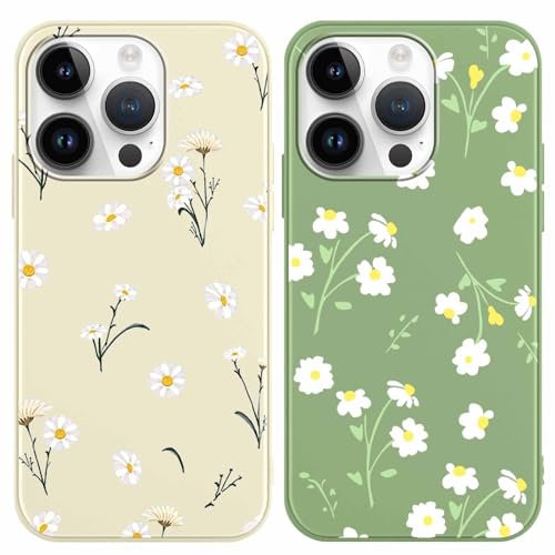 Foonary 2 Pack Floral Print Phone Case Compatible with iPhone 11 Pro 5.8, Ultra Slim Fit Soft TPU Silicone with Flower Design Aesthetics Pattern, Shockproof Bumper Protector Matte Cover